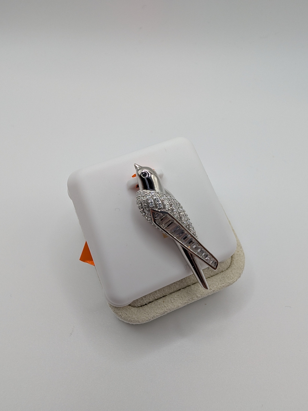NWT 2.0 CTW Moissanite 925 Sterling Silver Swallow Bird Pendant